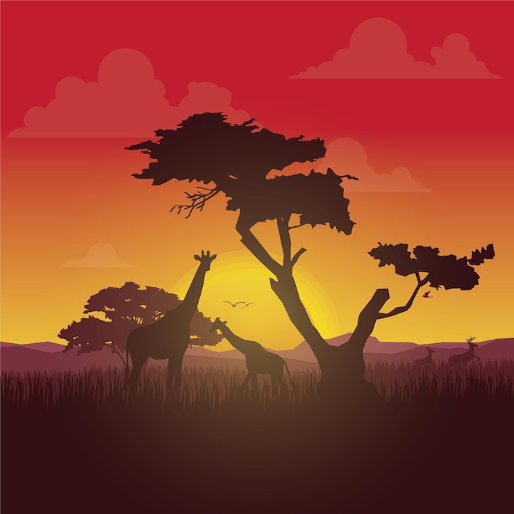 Vecteur silhouettes de forêt vector background illustration vectorielle naturelle