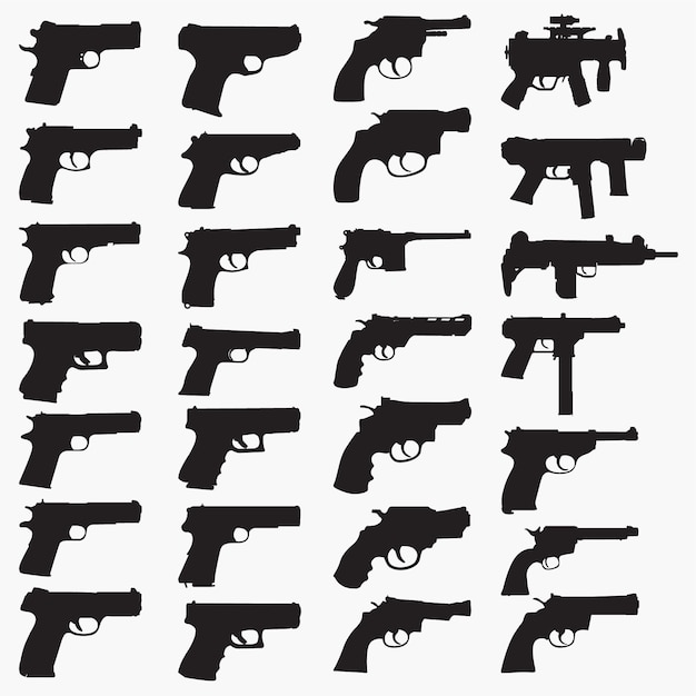 Vecteur silhouettes guns