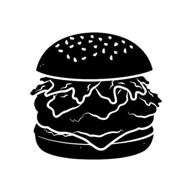 Vecteur silhouettes de hamburgers