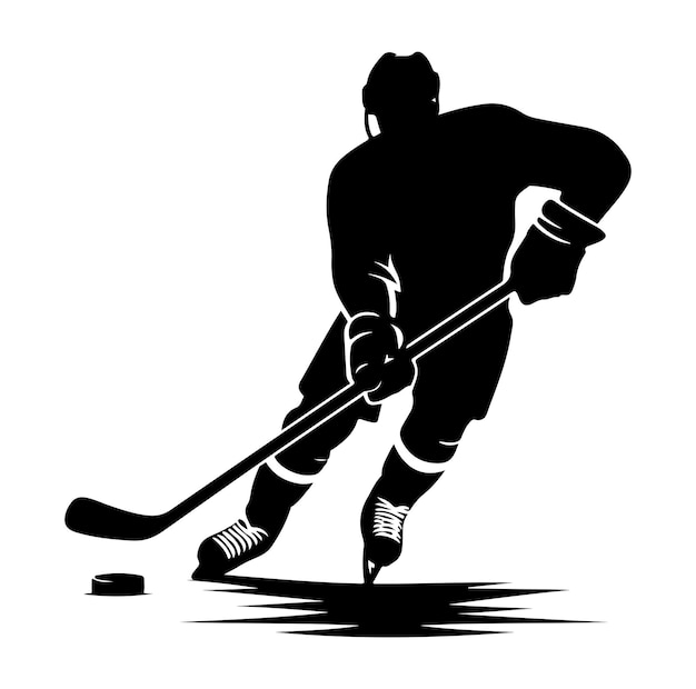 Vecteur des silhouettes de hockey sur glace