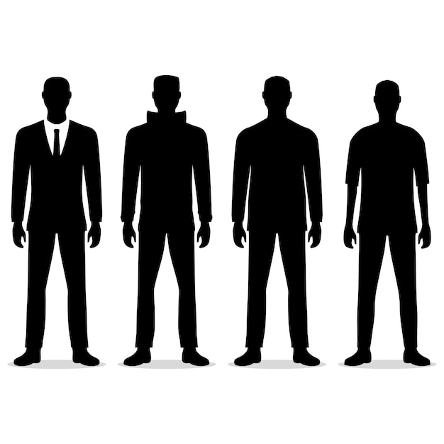 Vecteur silhouettes d'hommes