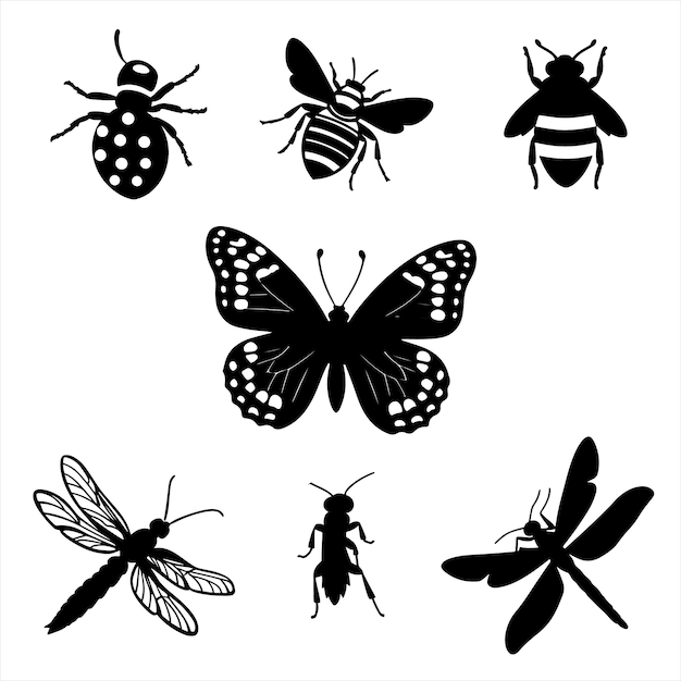 Silhouettes d'insectes