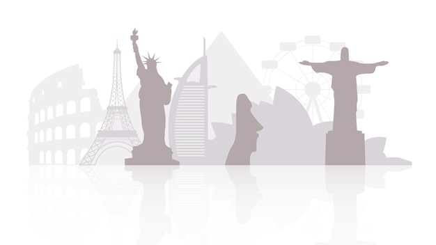 Silhouettes De Monuments Du Monde