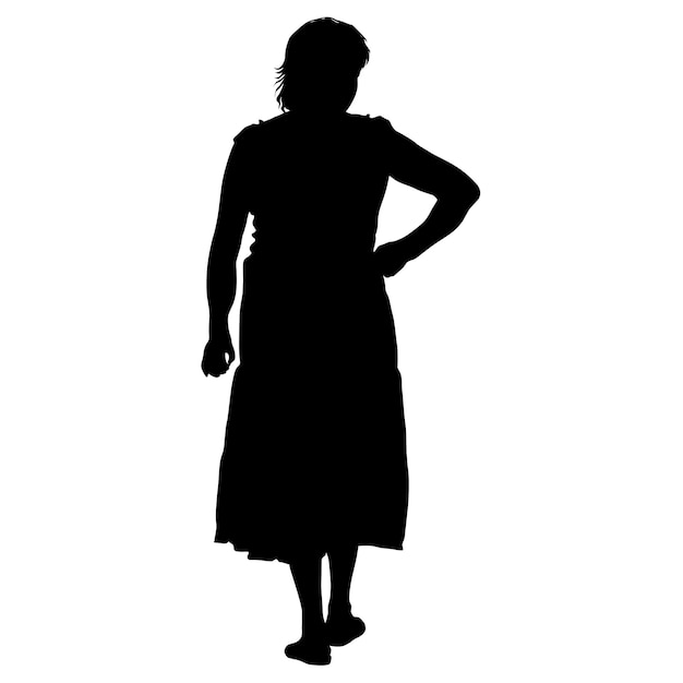 Vecteur silhouettes noires de belle femme sur fond blanc illustration vectorielle