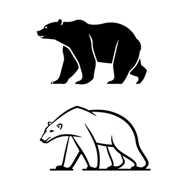 Des silhouettes d'ours contrastées Interprétations artistiques
