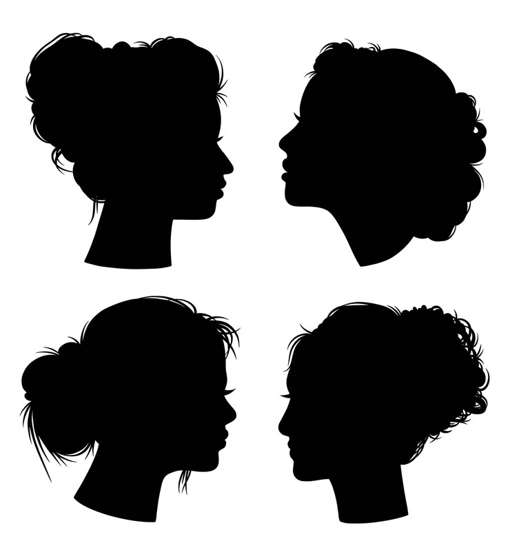 Silhouettes de pack de coiffure fille