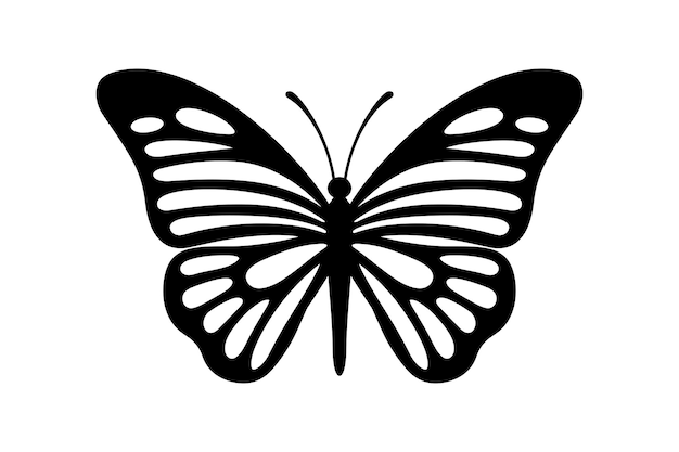 Vecteur silhouettes de papillons insectes papillons vecteurs de type tatouage et autocollant en noir et blanc