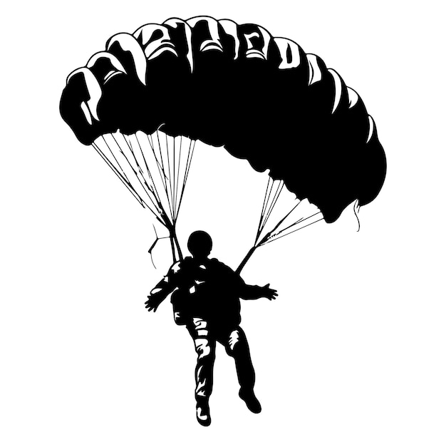 Vecteur silhouettes de parachutisme vectoriel