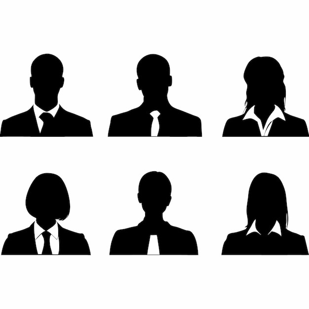 Silhouettes de profils de professionnels des affaires