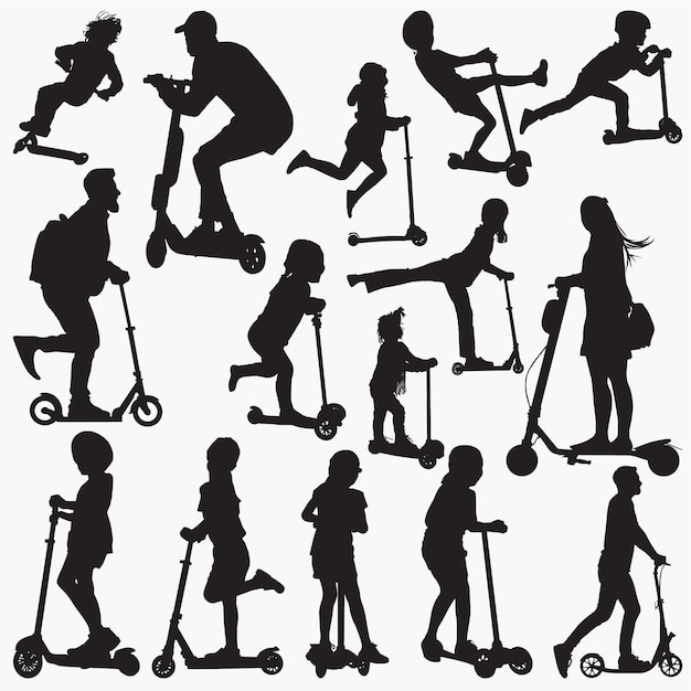 Silhouettes De Scooter