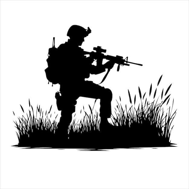 Vecteur les silhouettes de soldats vector les silhouette de soldats sont mises en place