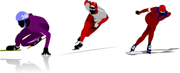 Vecteur silhouettes de sport de patinage illustration vectorielle