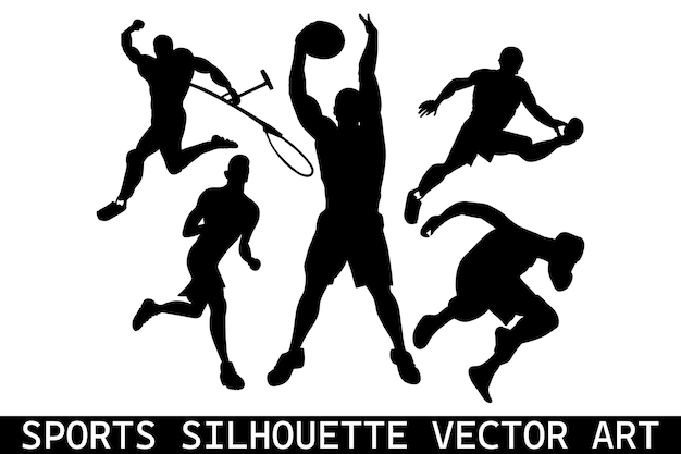 Silhouettes de sport vecteur Silhouettes de football Silhouettes de joueur de football américain Joueur de sport