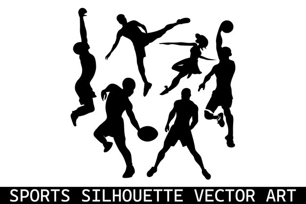 Silhouettes de sport vecteur Silhouettes de football Silhouettes de joueur de football américain Joueur de sport