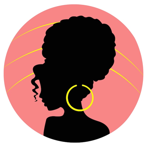 Vecteur silhouettes de visage de femme africaine 6