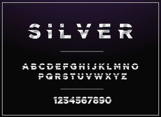 Silver Alphabet Avec Chiffres