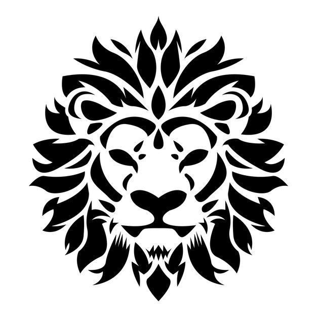 simple abstraction du logo de la tête de lion vectoriel illustration iconique