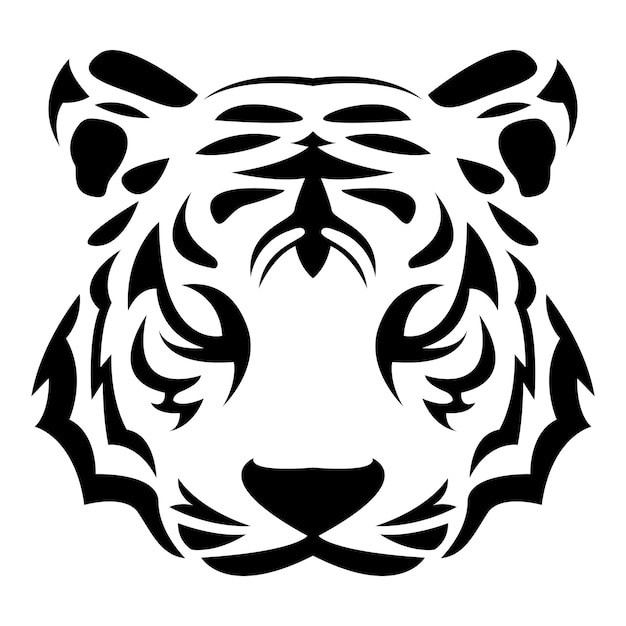 simple abstraite tête de tigre logo vectoriel illustration iconique
