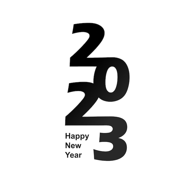simple bonne année 2023 logo noir blanc