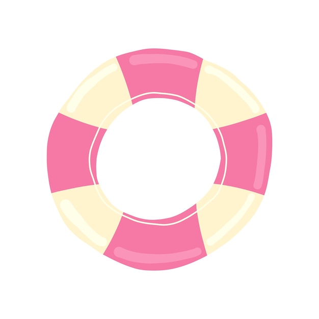 Un simple griffon d'une bouée de sauvetage rose et blanche parfait pour les articles sur la sécurité et le sauvetage en eau.