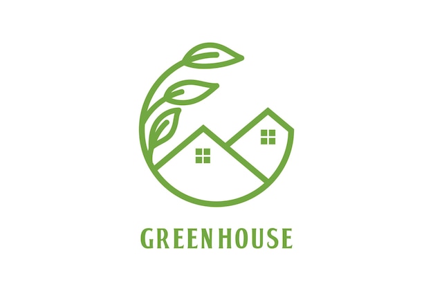 Simple Grow Leaf Plant Tree Forest House Cabin Chalet Inn ou Real Estate Logo Design