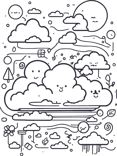 une simple illustration du nuage doodle