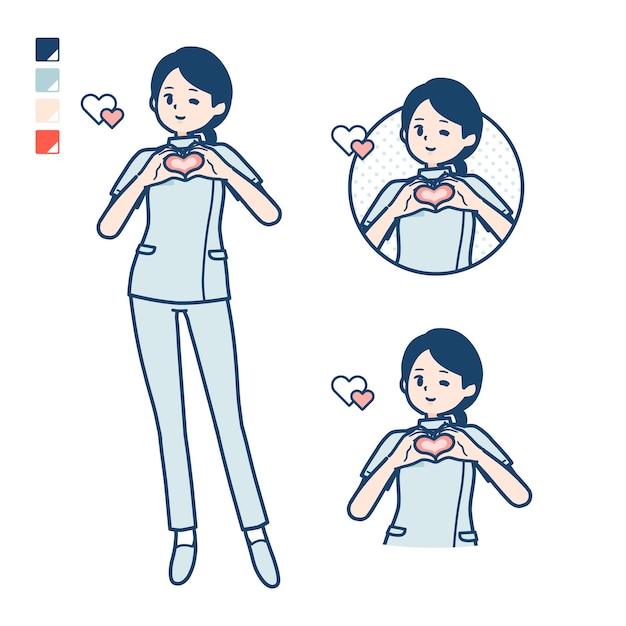 Simple Infirmière Womanheartmarkhandsign