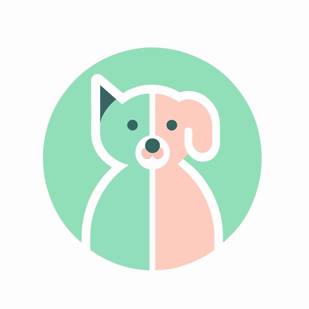 Un Simple Logo De Chien Et De Chat Avec Une Combinaison De 2 Couleurs