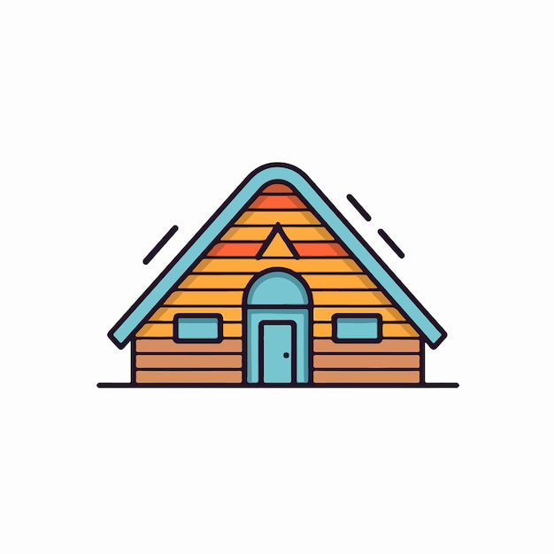 Une simple maison en bois avec un toit de neige.