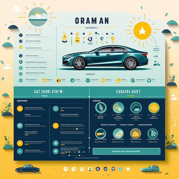 Vecteur un simple menu d'options de lavage de voiture utilisez uniquement les couleurs vert bleu et jaune