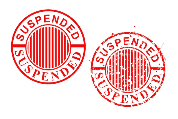 Simple Set Vector Rectangle Red Rubber Stamp, suspendu