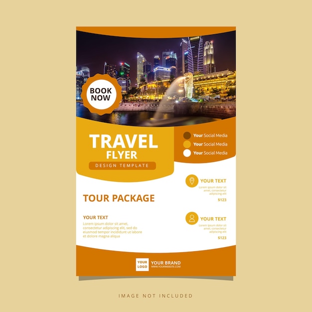 Singapore Travel Tour Holiday Vacation Flyer Brochure Poster Modèle De Conception D'espace Vide