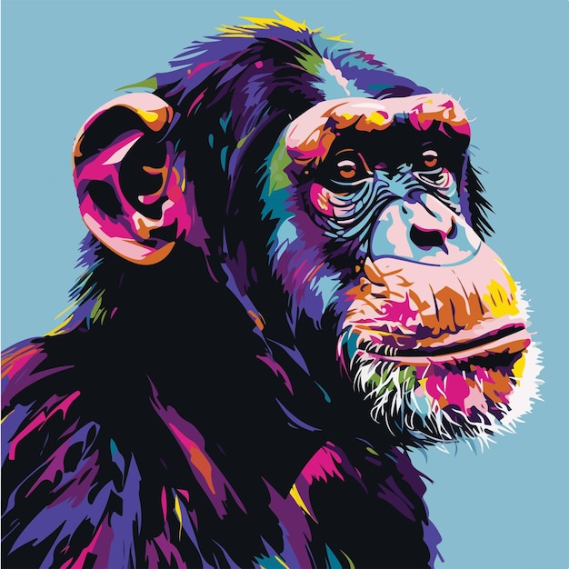 Le singe de l'art pop animal