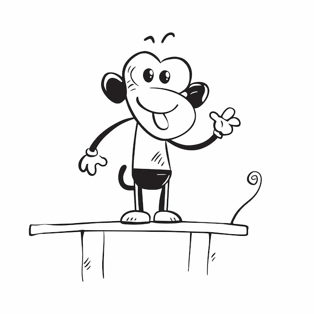 Vecteur un singe de dessin animé avec une chemise qui dit singe dessus