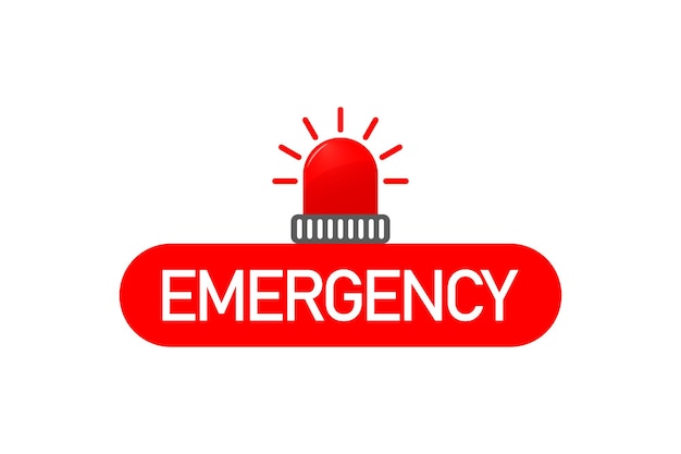Sirène rouge d'urgence ou conception de vecteur de sauvetage.