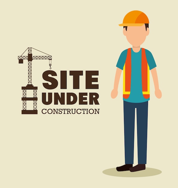 Site En Construction Homme Travail Uniforme