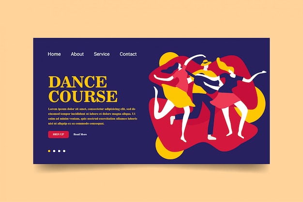 Site De La Page De Destination Du Cours De Danse