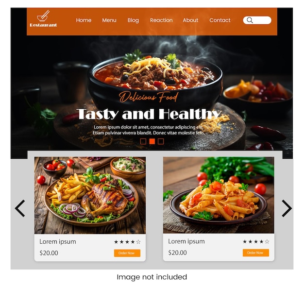 un site Web pour un site Web appelé un blog alimentaire