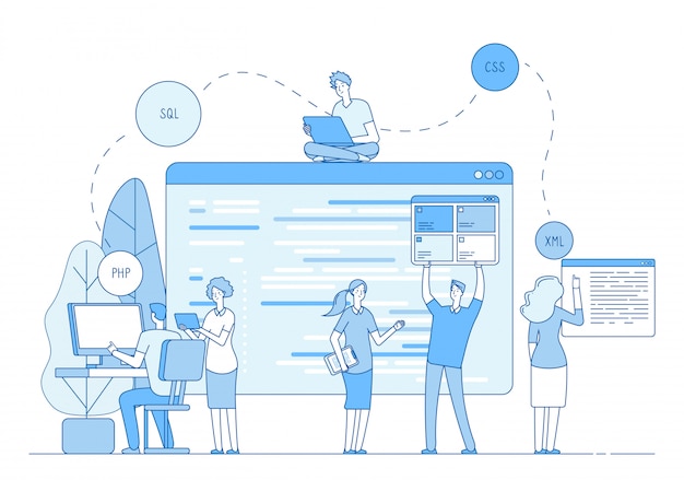 Site Web de programmation des programmeurs. Les codeurs écrivent le code source à l'écran sur la fenêtre. Ingénieur PHP PHP Ligne d'assistance