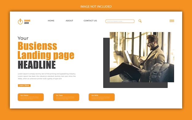 site Web de services aux entreprises et page d'accueil