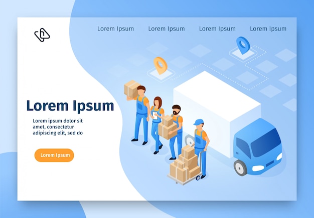 Site Web De Vecteur De Service De Société De Déménagement En Ligne