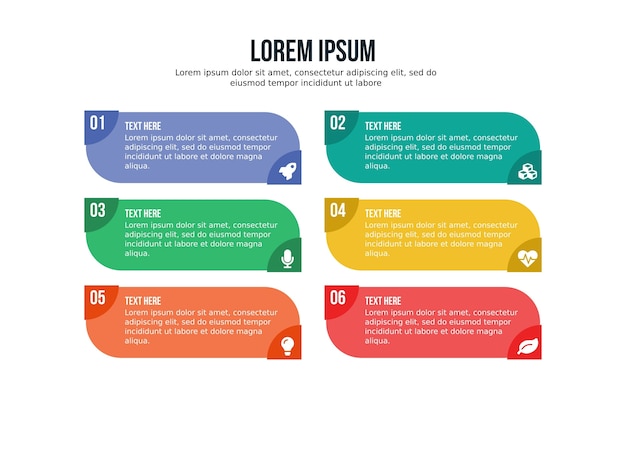 six élément infographique
