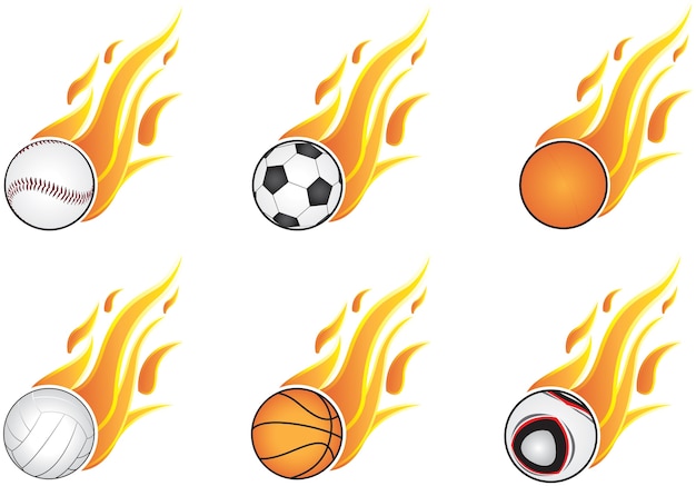 Six Types De Sports Et Une Flamme Nue