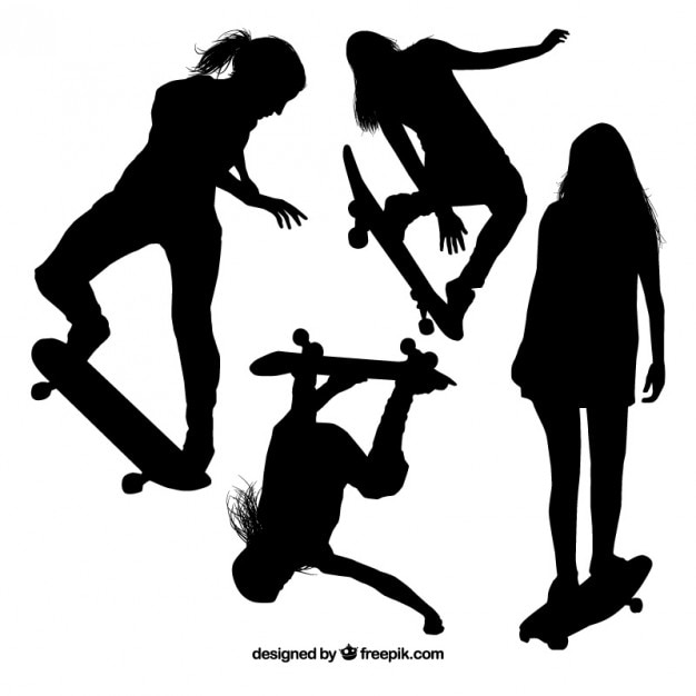 Skater Girl Silhouettes