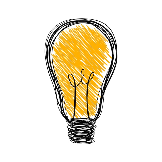 Vecteur sketch d'ampoule électrique dessiné à la main concept d'énergie de lumière électrique concept d'éclairage de griffon et idées