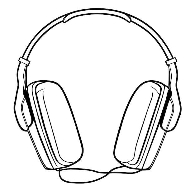 Vecteur sketch art des écouteurs illustration vectorielle art de ligne