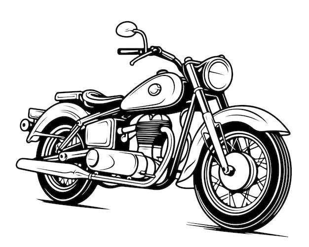 Vecteur sketch de moto rétro dessiné à la main vecteur de transport rétro