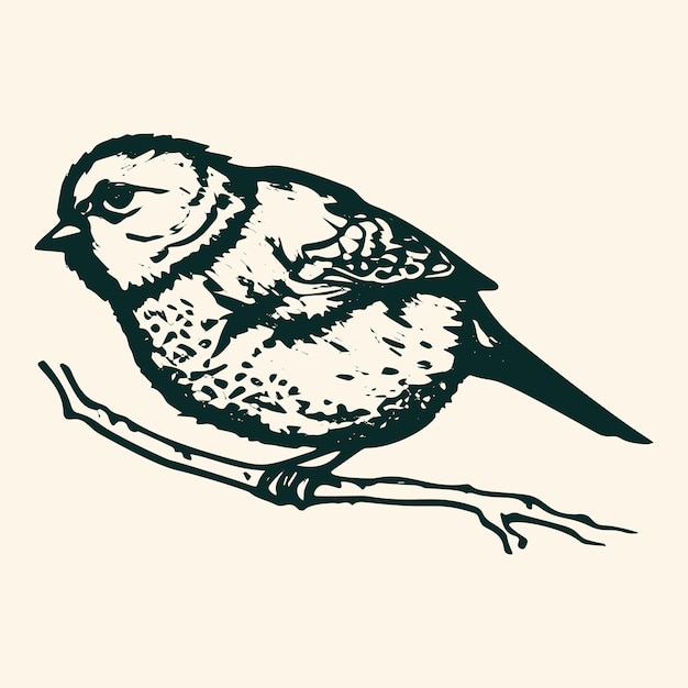 Sketch D'oiseau Vintage Illustration Vectorielle D'ornithologie