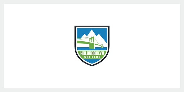 Ski Club Logo Design Inspiration Icônes Vectorielles Vecteur Premium