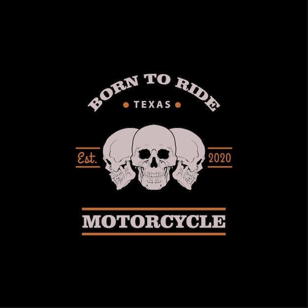 Skulllogo Pour La Conception De Style Vintage D'illustration Vectorielle De Club De Moto